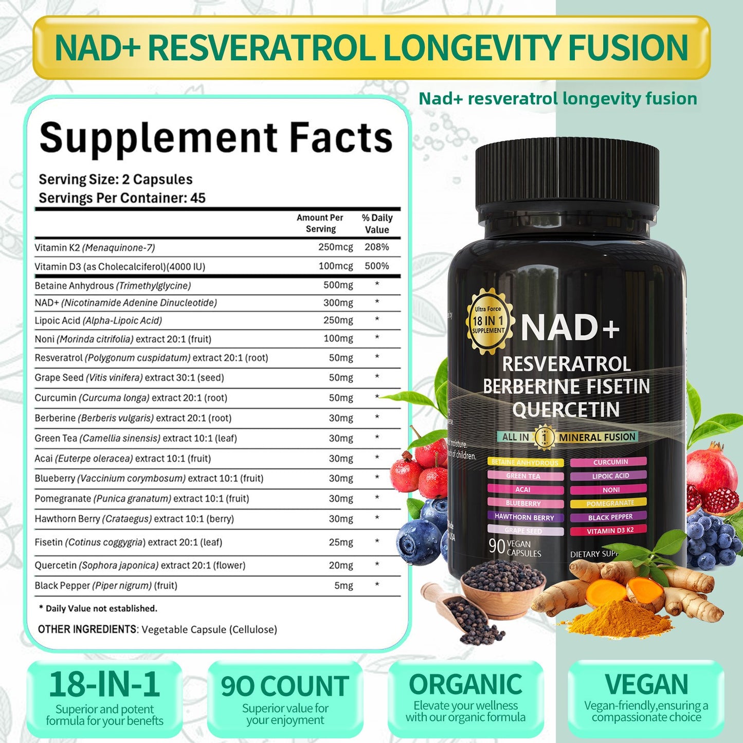 NAD Supplement Capsules Nutritional Support